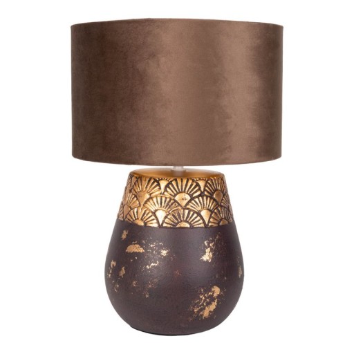 Ceramic table lamp "Bronco", table lamp, ceramic, beige/gray, with E14 socket, for dining room, living room, hallway or office, 39 cm high