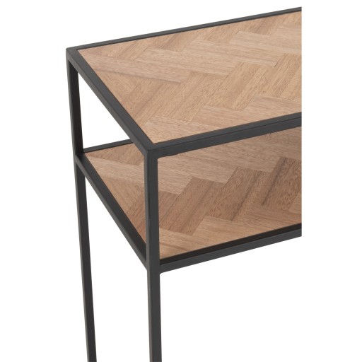 J-Line Console Zigzag Hout/Metaal Naturel/Zwart