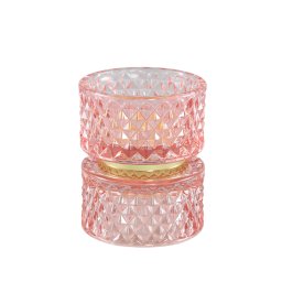 Asiya Pink Glass Tealight Gold Middle