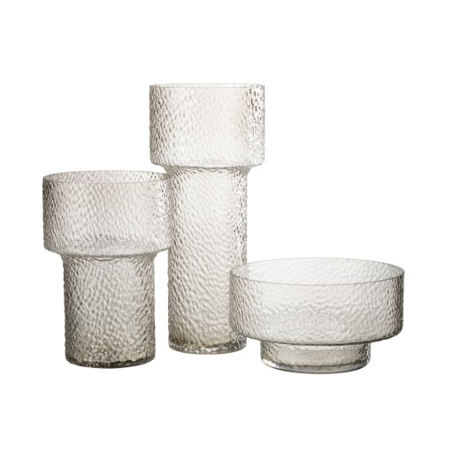 J-Line vaas Laag Betty - glas - transparant - Ø 28 cm