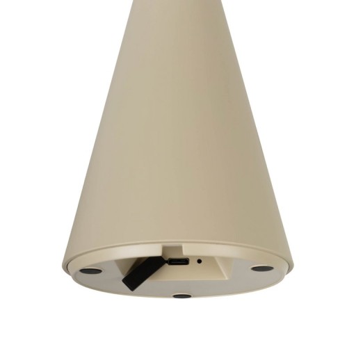 Solar battery table lamp "Palu" for outside and inside, made of plastic in beige, 20 cm high