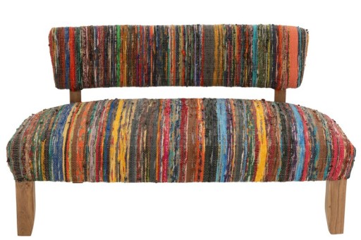 J-Line Sofa 2 Persons Chindi Wood/Textile Mix