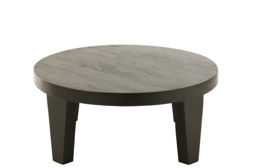 J-Line Coffee Table Round Mango Wood Matte Black
