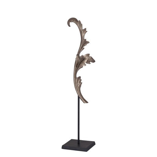 Imelda Black Alu Statue Leaf Shaped Large