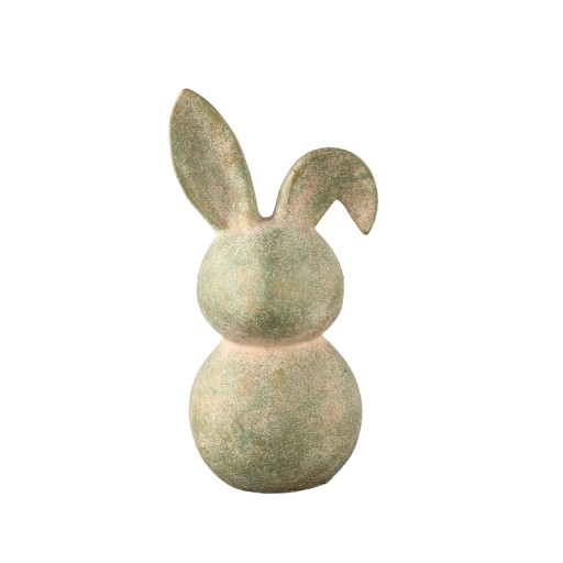 Berniee Green Cement Rabbit Statue Mixed Ears M
