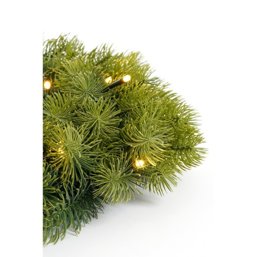 Nagoya Kerstkrans met LED Verlichting - H12 x Ø60 cm - Groen