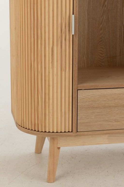 J -Line Cabinet Cases Round - Pine Wood - Naturel