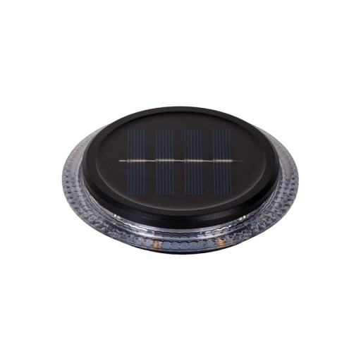 6 Set Solar-Boden-Sprießleucht Ø approx. 11.2 cm, black plastic, twilight sensor, for entrance, terrace and paths