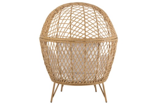 J-Line Lounge Chair+Cushions Eva Metal/Reed Beige