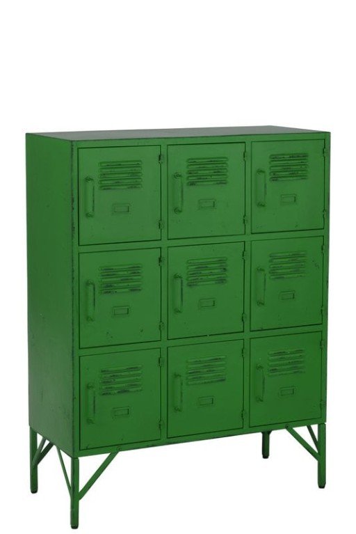 J-Line Cupboard 9 Doors Metal Green