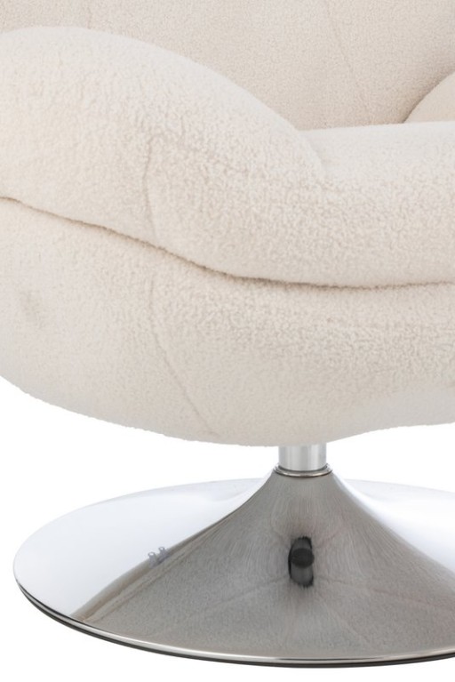 J-Line Relax Zetel+ Voetbank Metaal/Multiplex Creme/Zilver