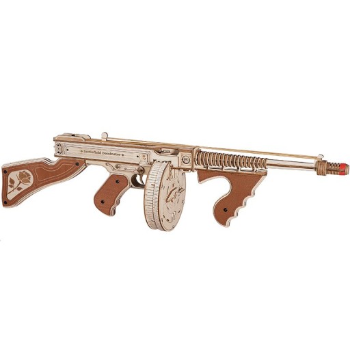 3D Wooden Puzzle Submachine Gun, Robotime, LQB01, 70x14x18cm