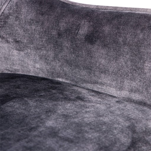 Fallon Velvet Anthracite Bar Stool Black Metal Leg