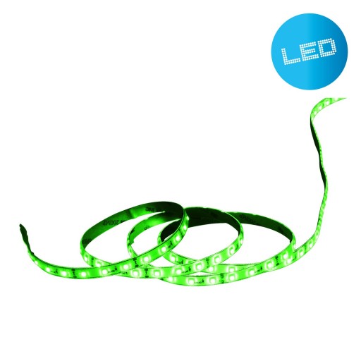 Led "Stripe" ca. 5 m lang, met 2 Flex -bindmiddelen en plug -in voeding; 300 LED's, groen.