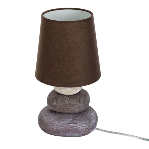 Ceramic table lamp "Stoney", ceramic table lamp in brown, with E14 socket, table lamp for dining room, living room, hallway or office, or as a bedside lamp, 31 cm high