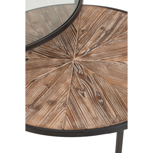 J-Line Set Van 2 Salontafels Rond Metaal Zwart - 91 x 91 x 41 cm