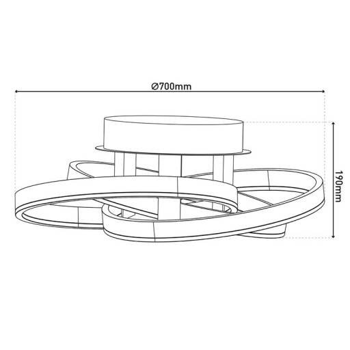 Smart Home LED ceiling light "Divora" Ø 70 cm, ceiling lamp made of metal, aluminum brushed and white plastic, with many functions, firmly built -in LEDs, lighting for living room, dining room office or hallway