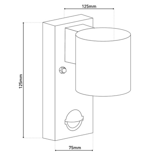 Outside wall lamp "Romb" with motion detector, anthracite -colored aluminum, timer, changeable lamp, 7 x 12.5 x 16.4 cm