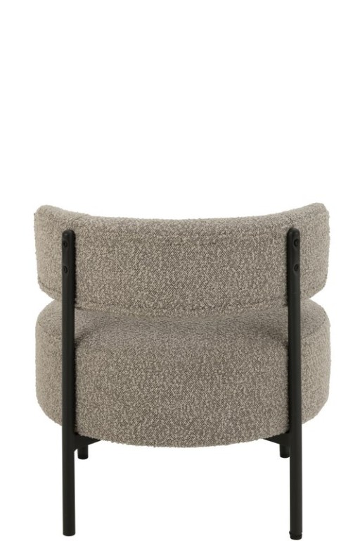 J-Line Lounge chair Boucle Plywood/Polyester Gray/Black
