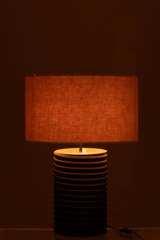 J-Line Table Lamp Screw Thread Wide Ailanthus Wood Black/Gray