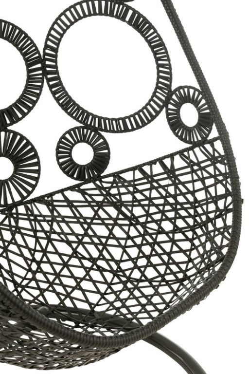 J-Line Hanging Chair + Cushions Bula Metal/Cane Black