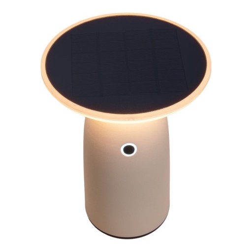 LED Solarleuchte "Ada" weiß für Außen LED Tischlampe aus Metall und Kunststoff, mit fest verbauten LEDs, Solarlampe 22,5 x 16 cm