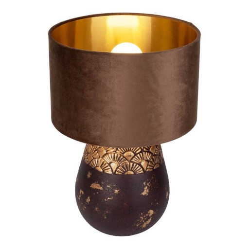 Ceramic table lamp "Bronco", table lamp, ceramic, beige/gray, with E14 socket, for dining room, living room, hallway or office, 39 cm high