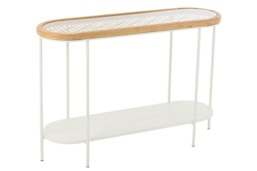 J-Line Console Mati Spruce/Metal Natural/White