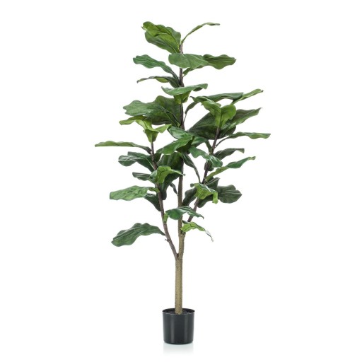 Kunstplant - Ficus Lyrata - Tabaksplant - 120 cm