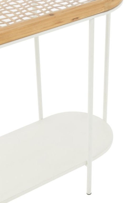 J-Line Console Mati Spruce/Metal Natural/White