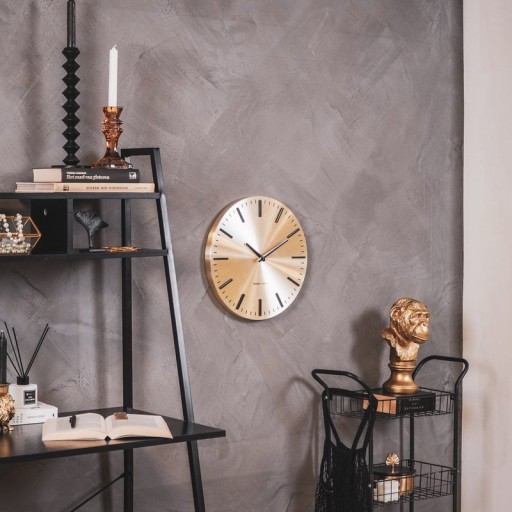 Wall Clock - Stripe - Metal - Gold/Black - 35,5x4x35,5cm