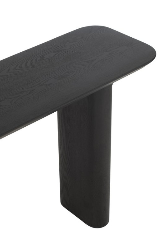 J-Line Console Large Veneer/Fir Wood Black