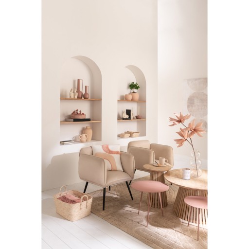 J-Line bijzettafel - ijzer - oud roze