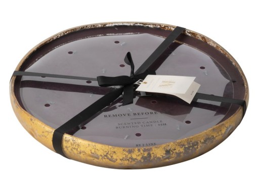 J -Line scented candle M -Chic - Oud & Amber - Glass - Gold/Black - XL - 35U