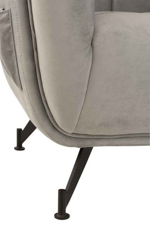 J-Line lounge chair - 1 person - textile/metal - light gray