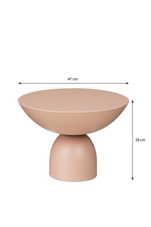 Celise side table - H28 x Ø47 cm - Metal - Light pink