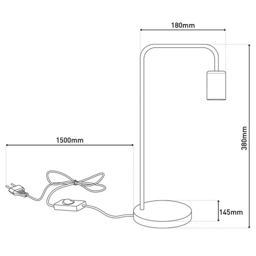 Table lamp "modo" made of metal in black, compounds in gold, E27 socket, table lamp for living room, dining room, kitchen, hallway, hallway or office, 39 cm high