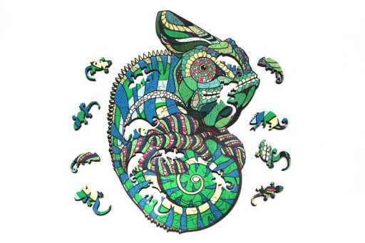 Eco Wood Art Wooden Jigsaw Puzzle Chameleon/ Chameleon size M, 1928, 37x28x0.5cm