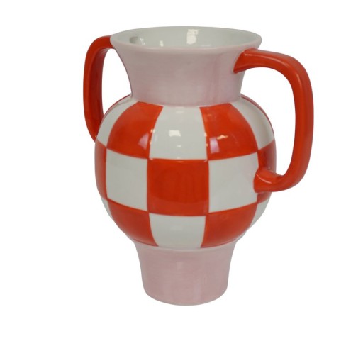 Vase - Jug - Ceramics - Orange/Pink - 22x14,5x22,5cm