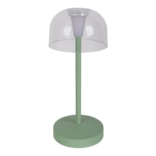 2-Set LED battery table lamp "Gomba" for outside and inside, made of metal and plastic in MINT, 18.5 cm high