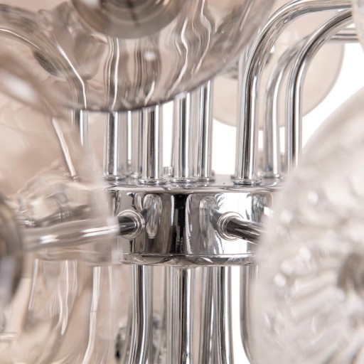 Pendelleuchte "SPHERE" Ø 75cm, au s Metall und Glas mit verschiedenen Strukturen, Beleuchtung für Wohnzimmer, Esszimmer oder Büro.