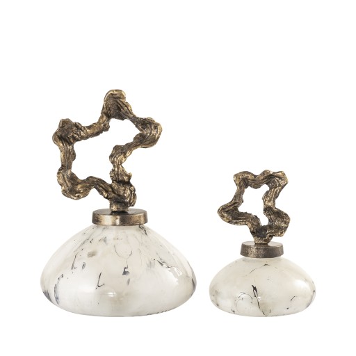 Maryan Pearl Shaped Alu Casted Statue Brass Lid L