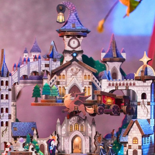 Tonecheer, Muziekdoosje, DIY 3D Houten Puzzel, Magical Castle, TQ064, 14x14x18,6cm
