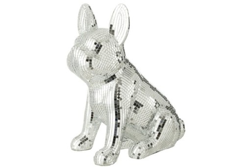 J -Line Decoration Bulldog Mirror - resin - Silver