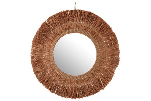 J -Line Spiegel Hanging Round - Rattan - Brown - Ø 61.5 cm