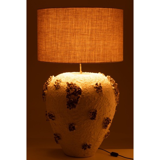 J-Line lamp + kap Jilly Terracotta - steen - wit/bruin