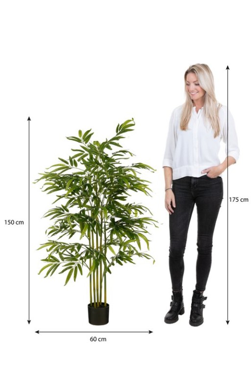 Bamboo artificial plant in pot - H150 x Ø60 cm - Green