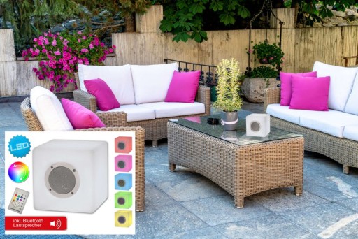 Decorative cubes with Bluetooth "Cube" made of metal and plastic, with color changers and integrated LEDs