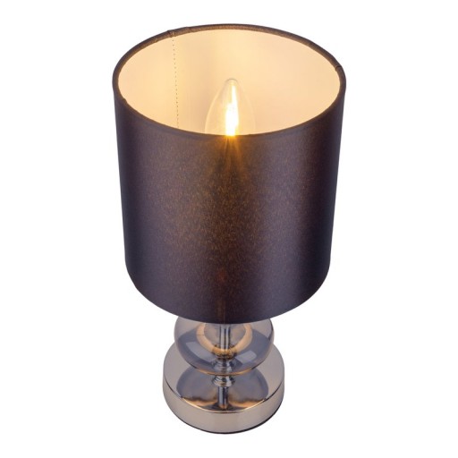 Fabric, table lamp "Mali", table lamp, textile in black, with E14 socket, for dining room, living room, hallway or office, table lamp for living room or dining room, bedside lamp 28.5 cm high