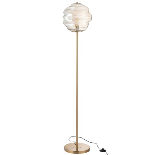 J-Line Staanlamp glas licht cognac